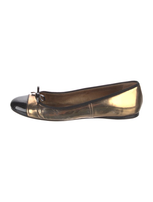 Prada Leather Bow Accents Ballet Flats