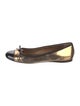 Prada Leather Bow Accents Ballet Flats