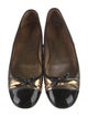 Prada Leather Bow Accents Ballet Flats