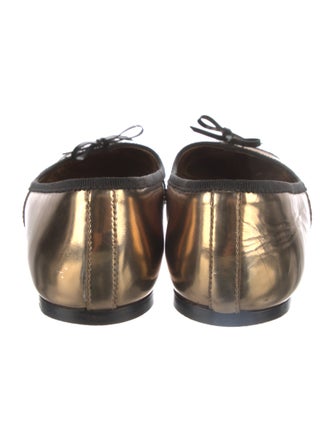 Prada Leather Bow Accents Ballet Flats