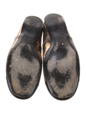 Prada Leather Bow Accents Ballet Flats