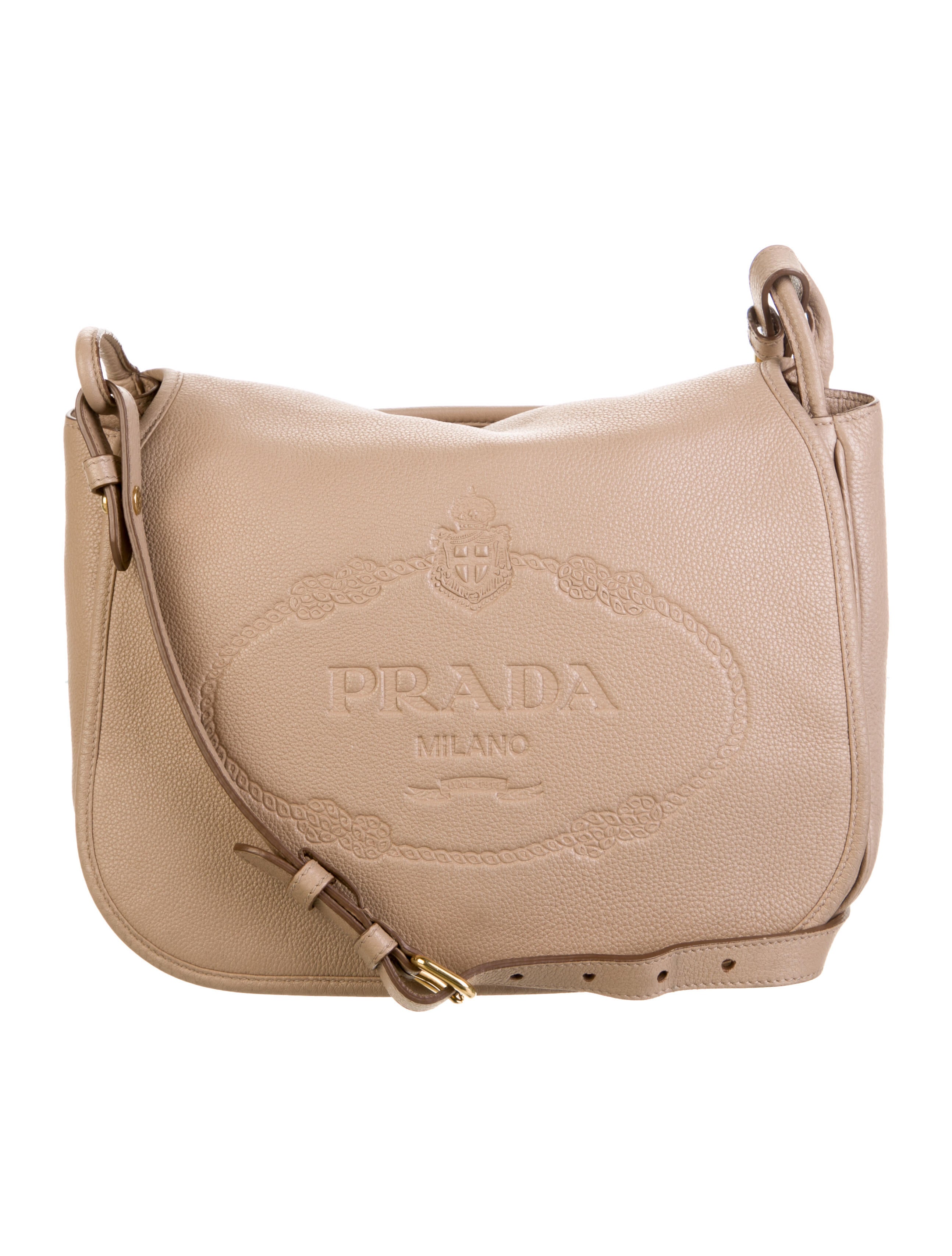 Prada Vitello Phenix Crossbody Bag Neutrals Crossbody Bags, Handbags