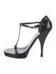 Prada Patent Leather T-Strap Sandals