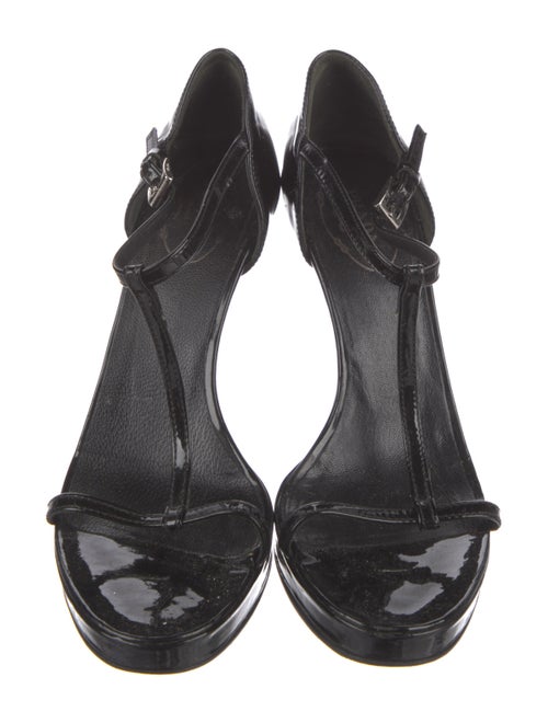 Prada Patent Leather T-Strap Sandals