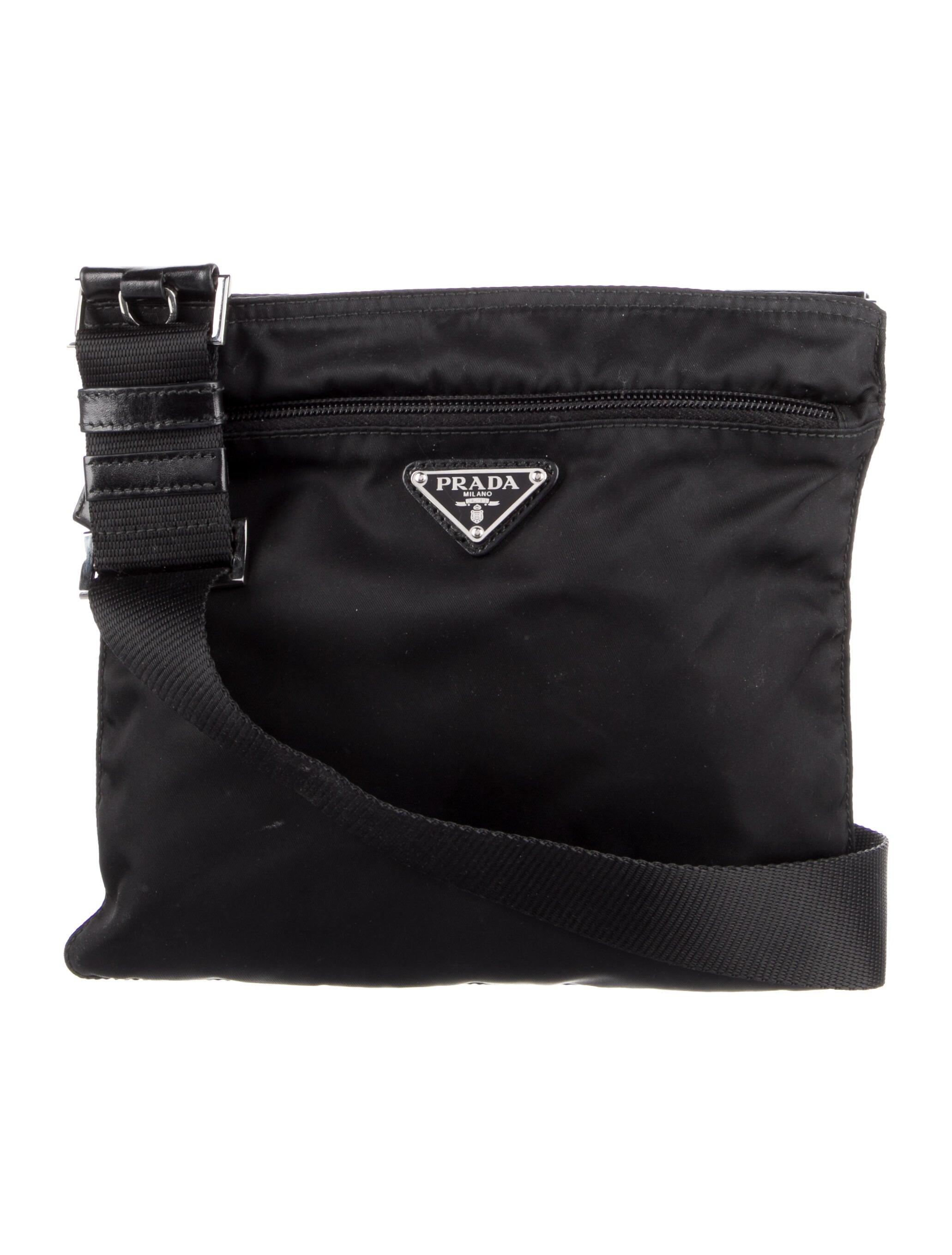 Prada Tessuto Flat Messenger Bag Pink Crossbody Bags, Handbags