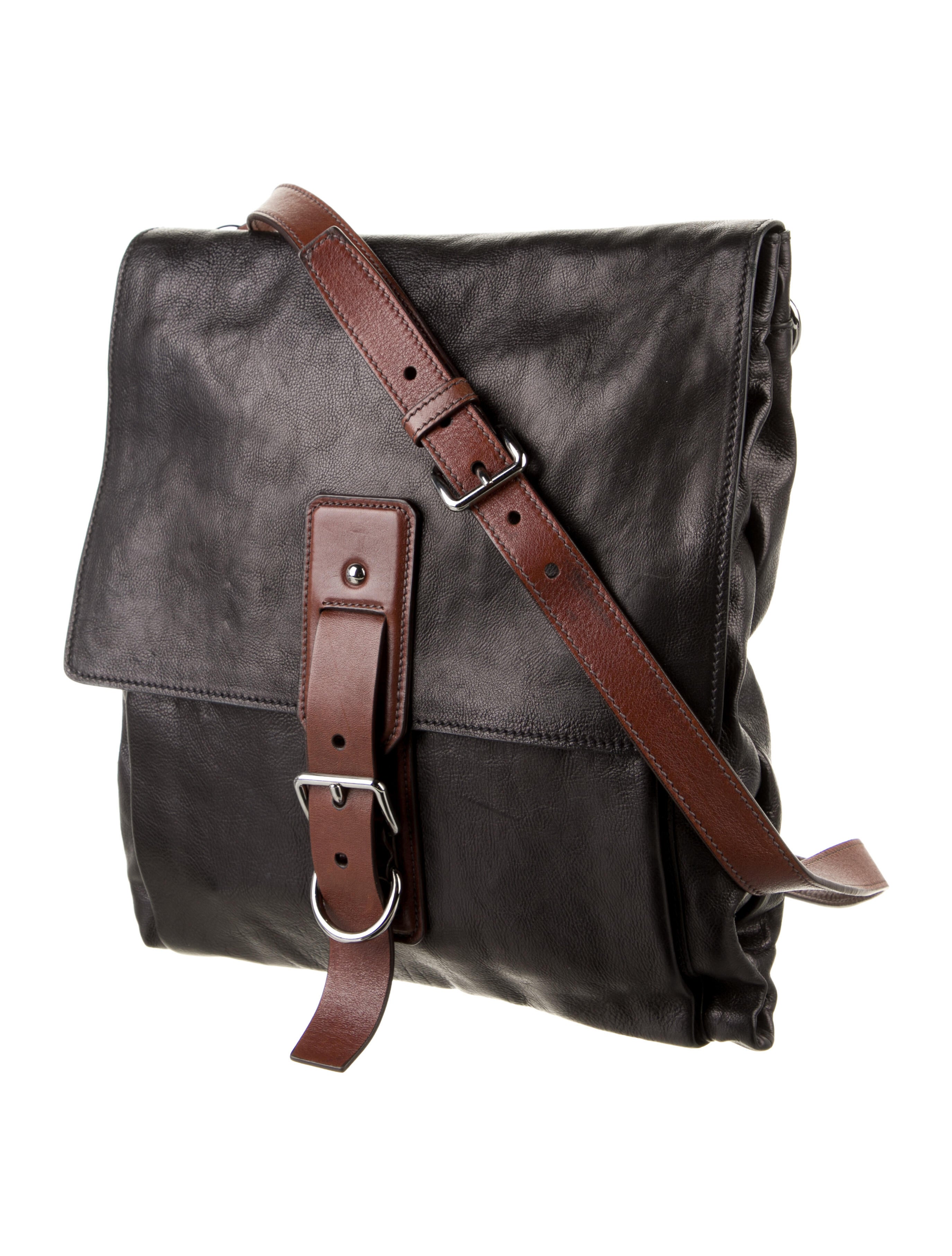 Prada Glace Calf Folding Messenger Bag Black Messenger Bags, Bags