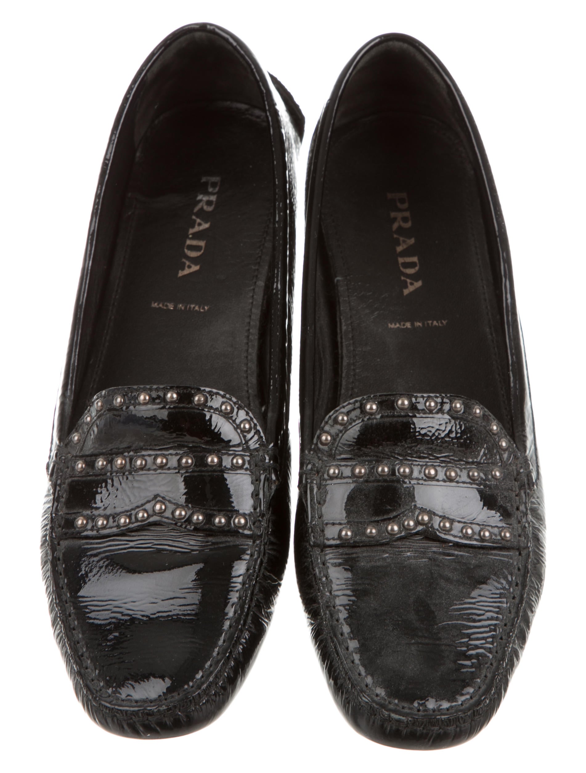 prada studded loafers prada studded patent leather loafers shoes pra81682 prada studded loafers prada studded patent leather loafers shoes pra81682