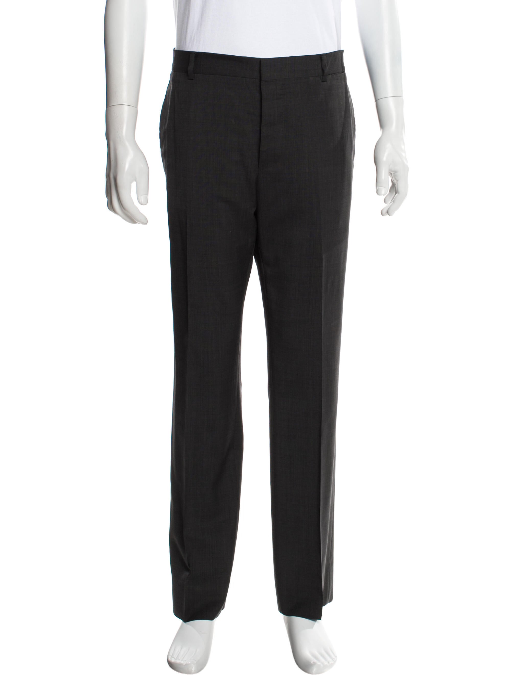 Prada Dress Pants Grey, 10.25" Rise Pants, Clothing PRA817340 The