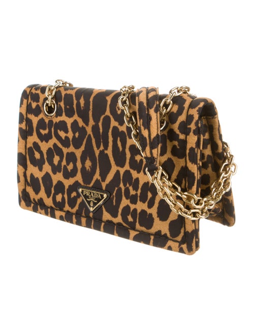 Prada Cheetah Tessuto Chain Flap Bag