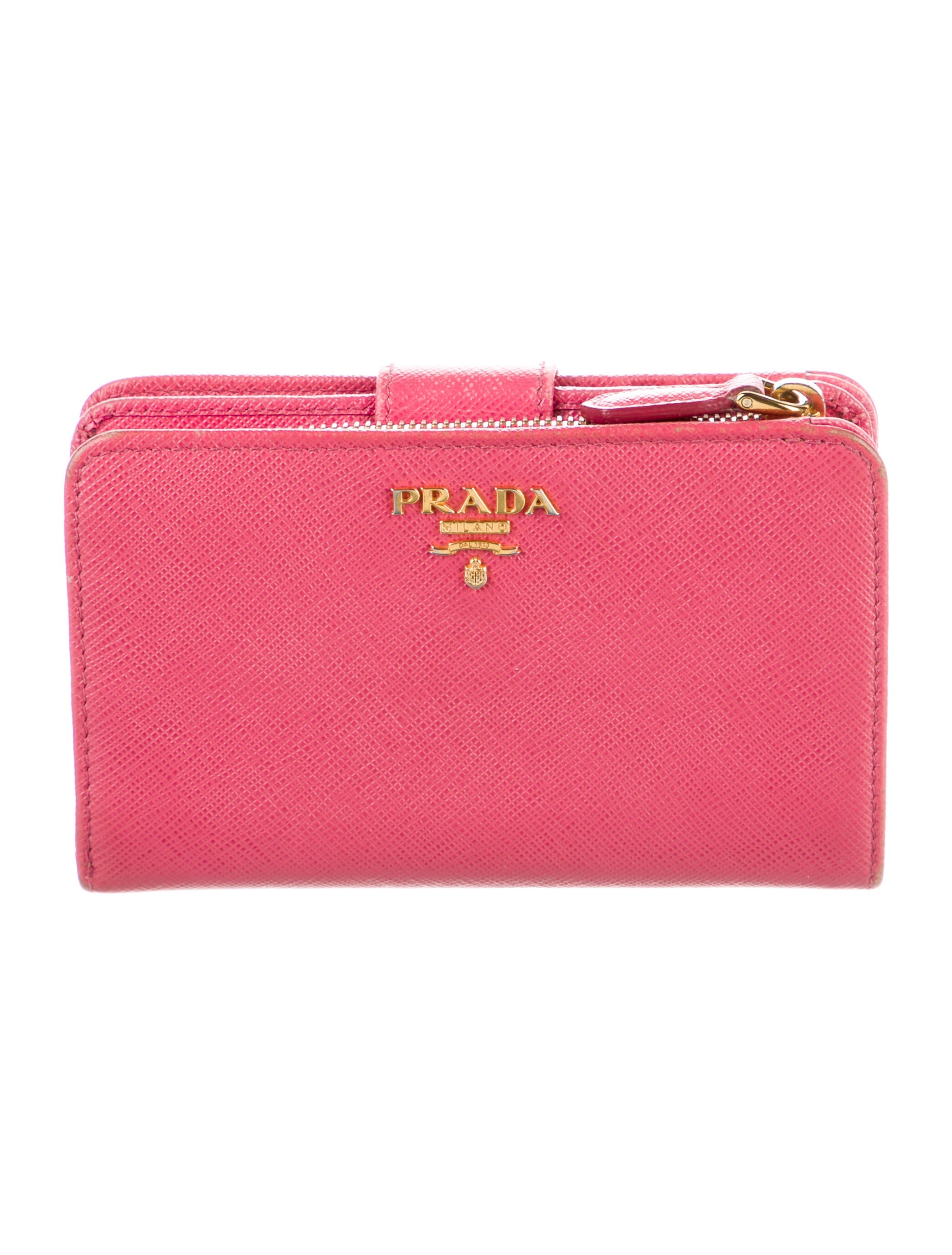 Prada Leather Compact Wallet Pink Wallets, Accessories PRA822983