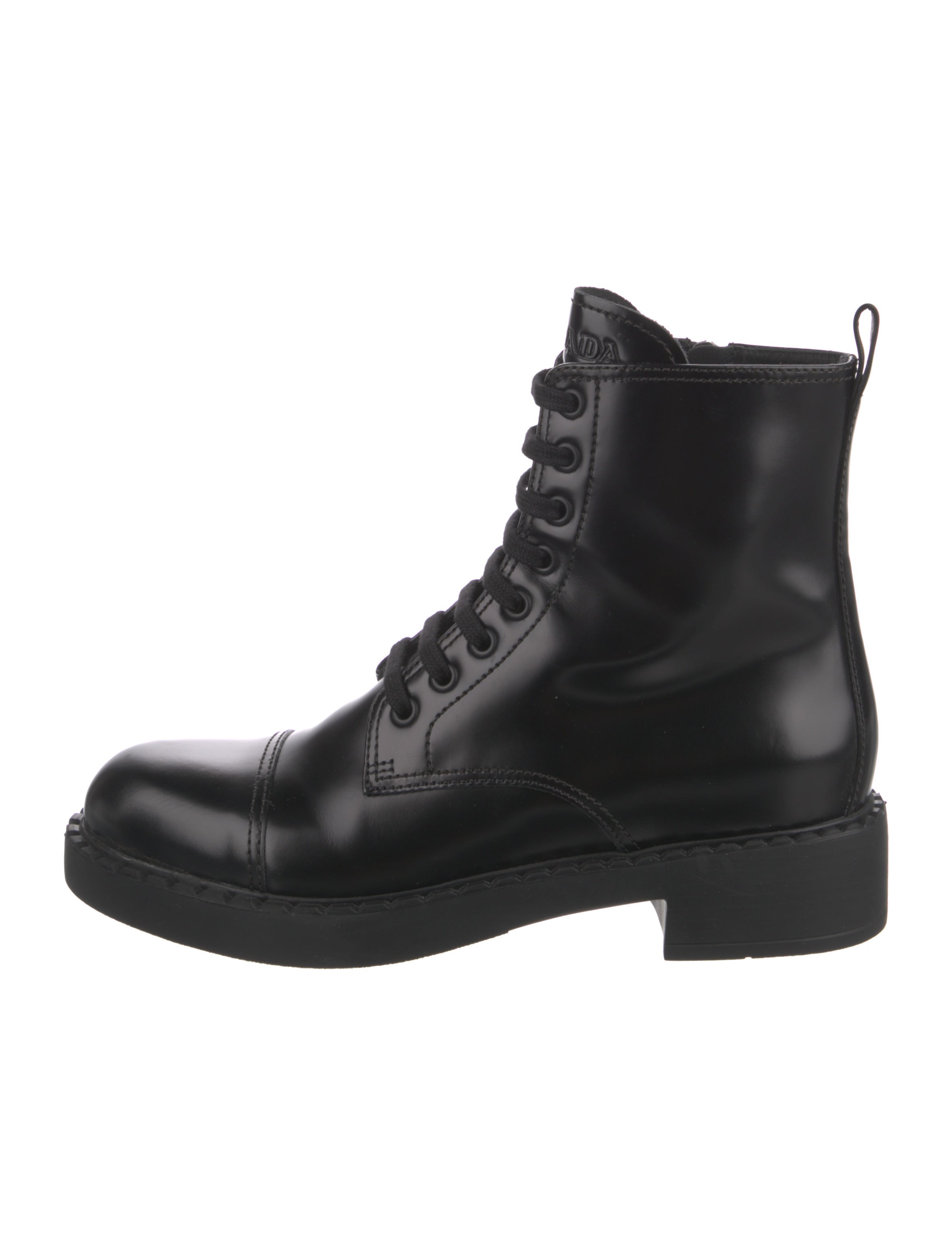 Prada Patent Leather Combat Boots