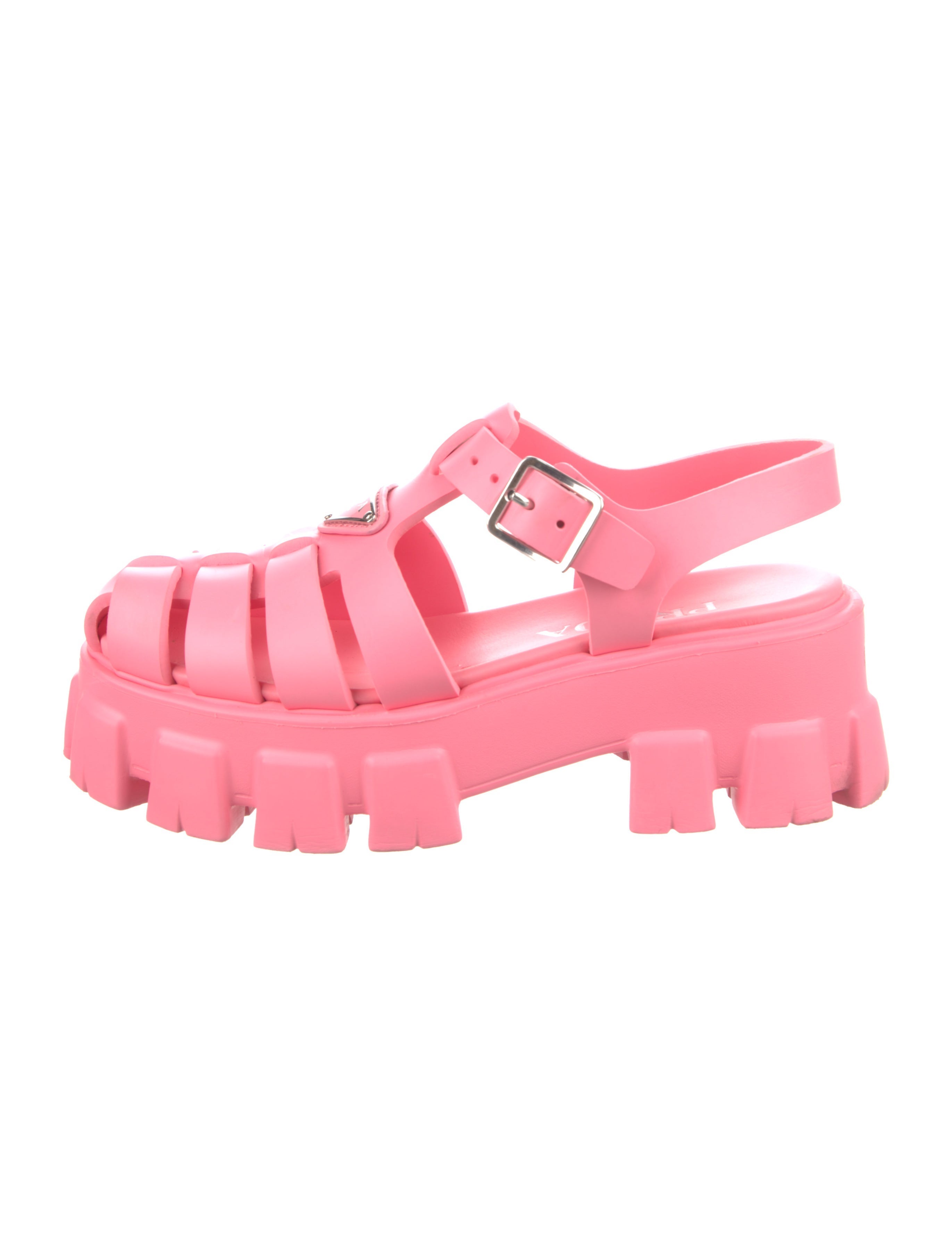 Prada Rubber Gladiator Sandals Pink Sandals, Shoes PRA828197 The