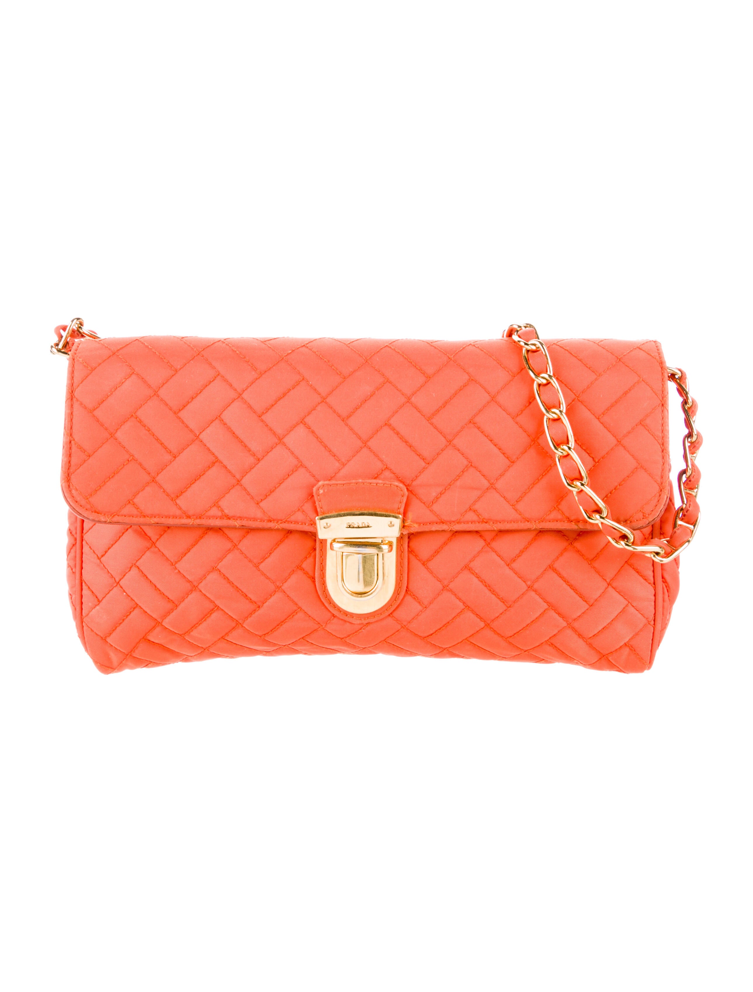 Prada Quilted Tessuto Crossbody Bag Orange Crossbody Bags, Handbags