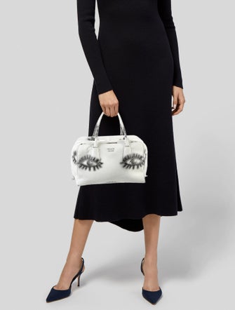 Prada Pitone St. Eyes Inside Handle Bag