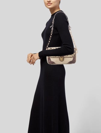 Prada Pitone Trim Woven Handle Bag