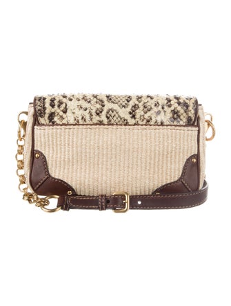 Prada Pitone Trim Woven Handle Bag