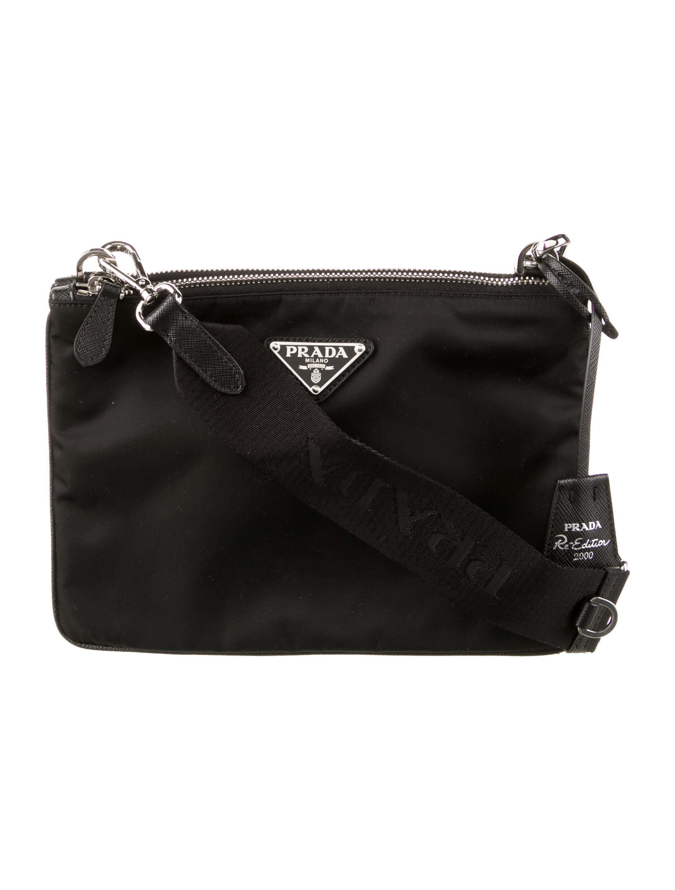 Prada Tessuto 2000 ReEdition Crossbody Bag Black Crossbody Bags