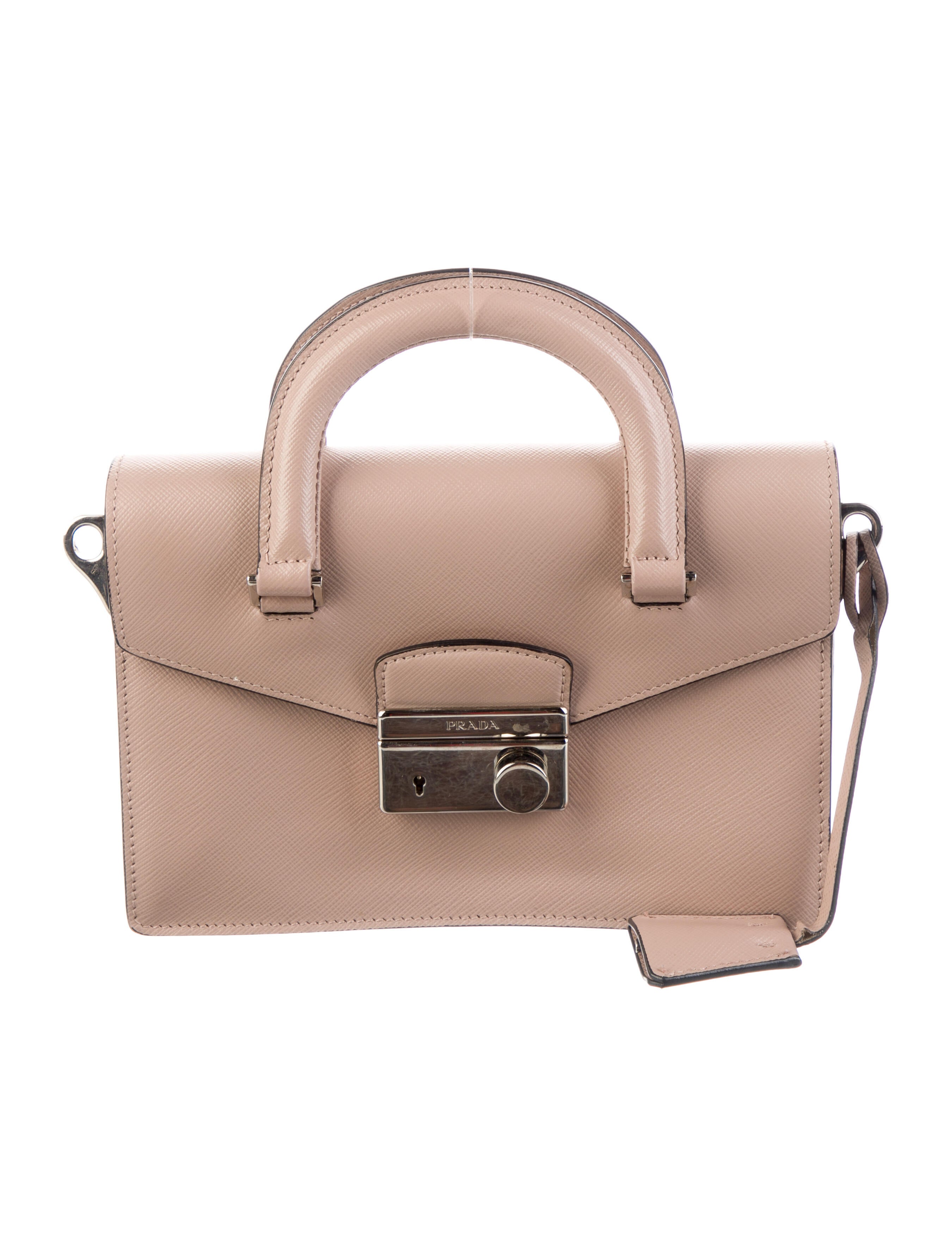 Prada Saffiano Lux Sound Bag Neutrals Crossbody Bags, Handbags