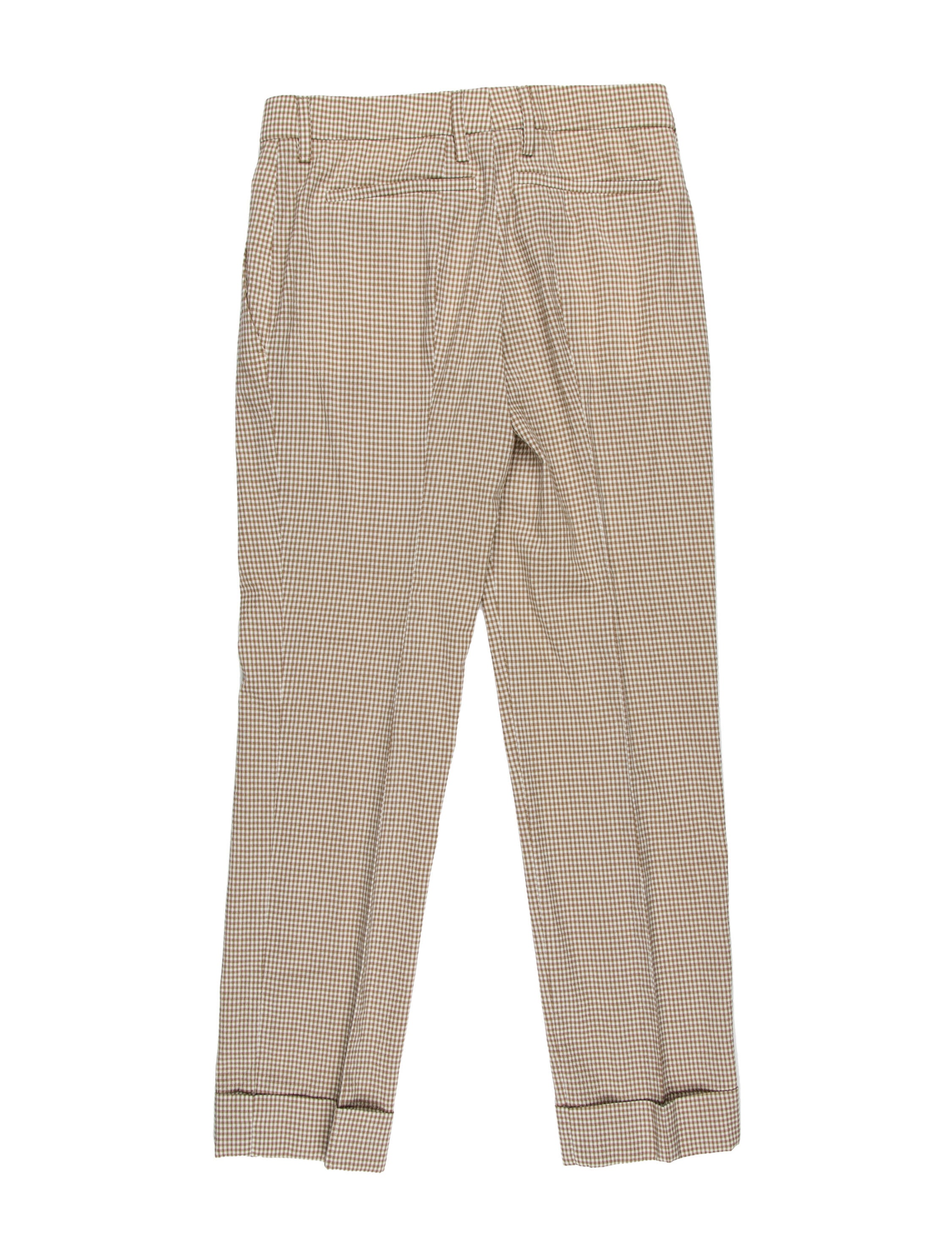 Prada Plaid Print Straight Leg Pants