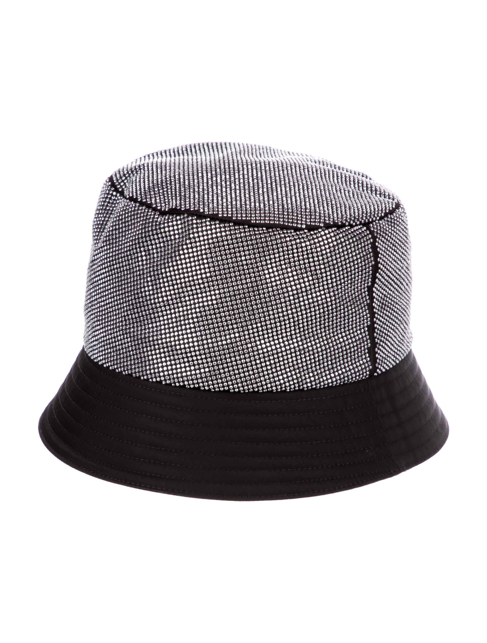 Prada Crystal Embellished Bucket Hat w/ Tags Black Hats, Accessories