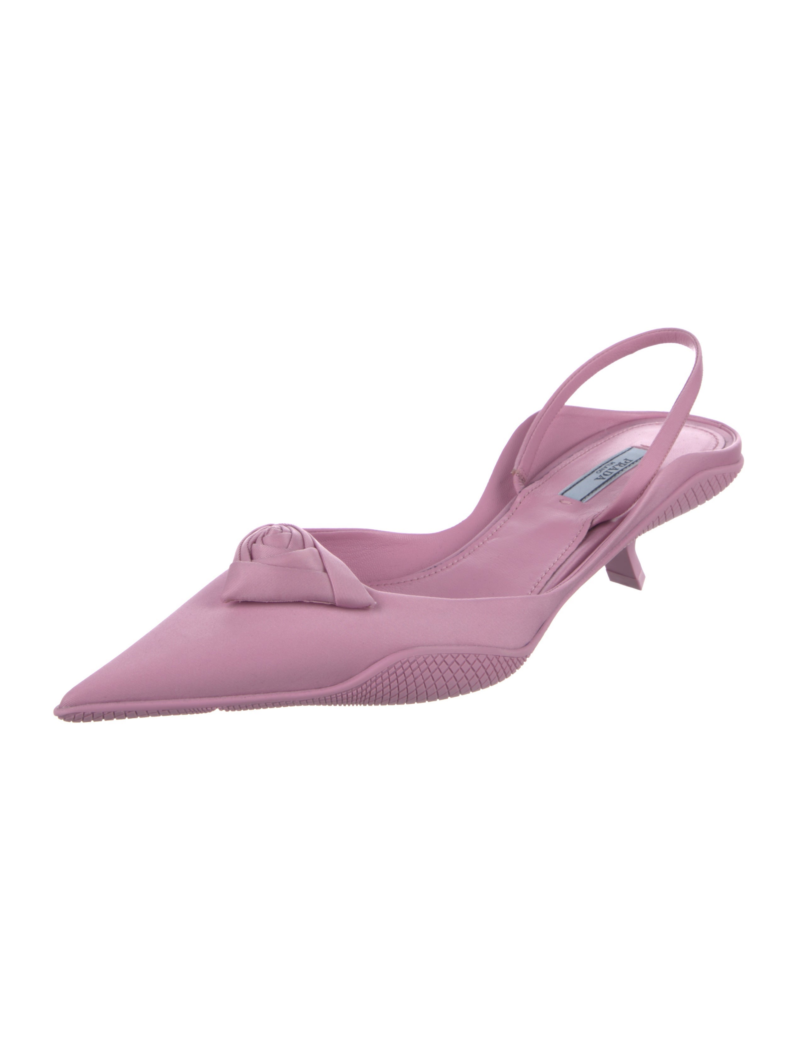 Prada Canvas Slingback Pumps - Pink Pumps, Shoes - PRA857003 | The RealReal