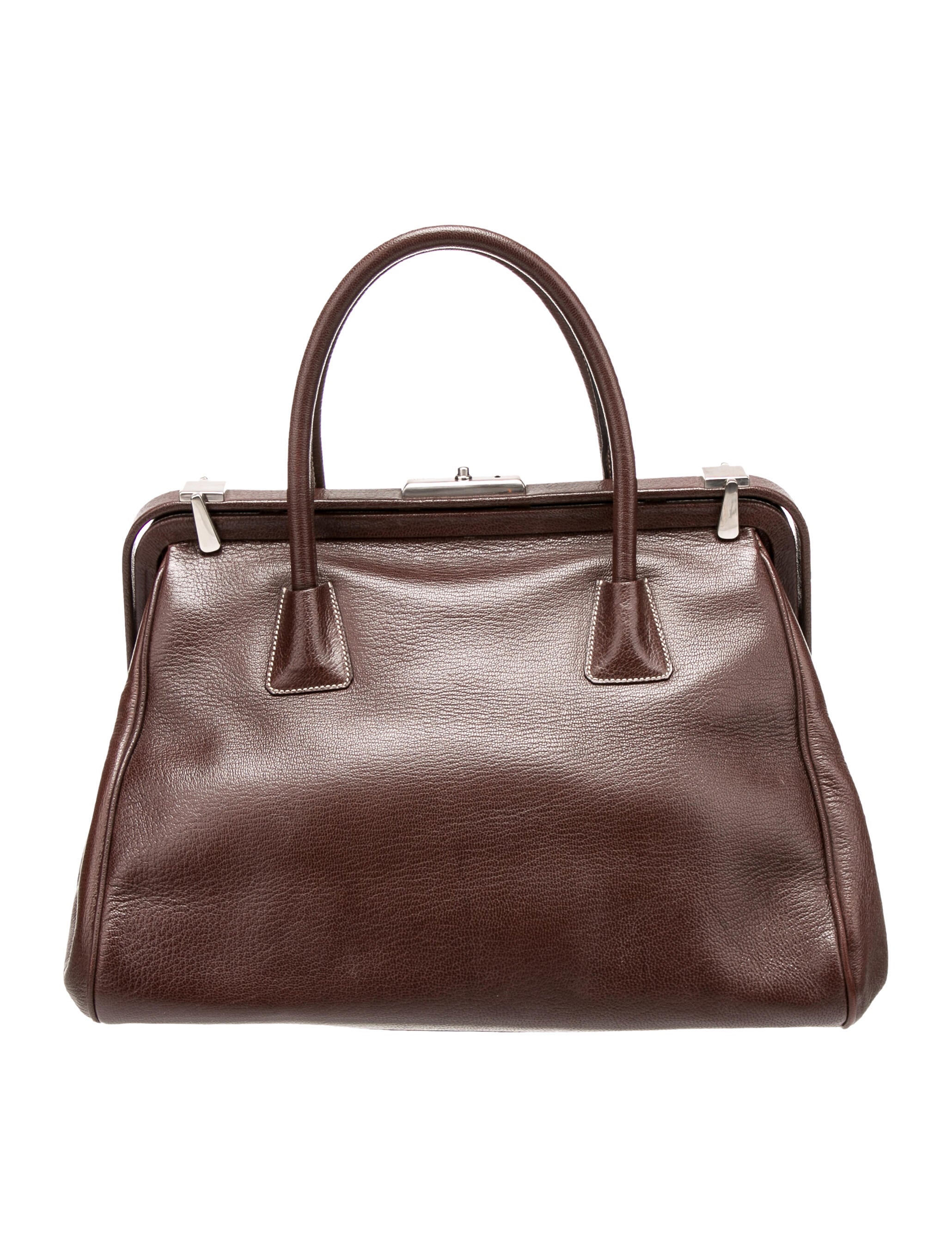 Prada Madras Cerniera Doctor Bag - Brown Handle Bags, Handbags