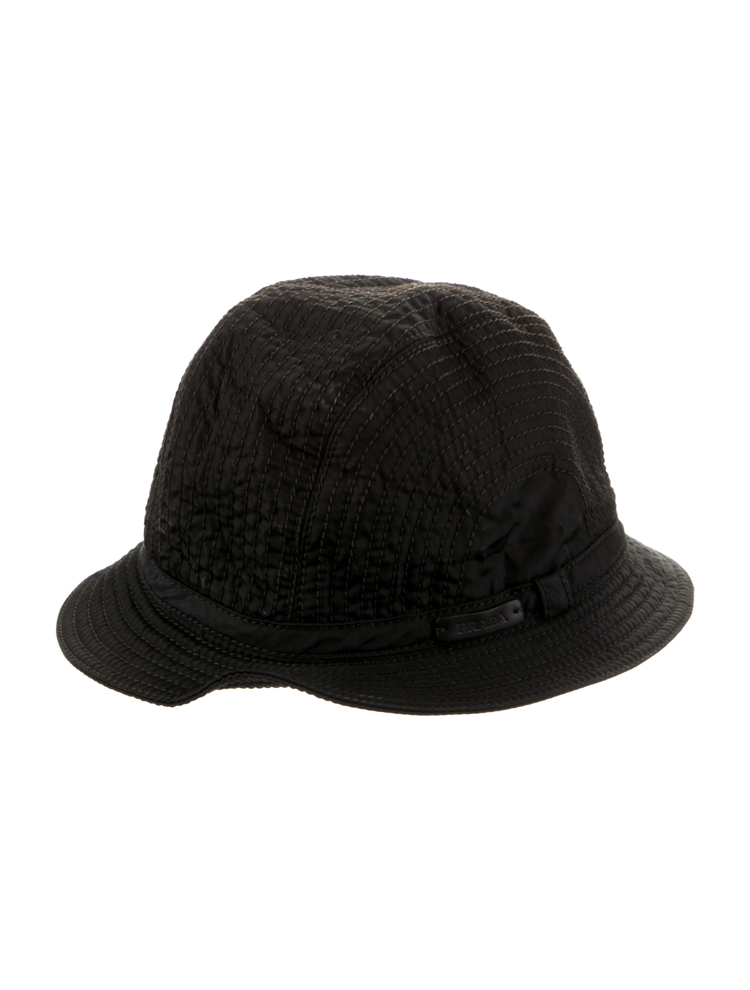 Prada Woven Bucket Hat Black Hats, Accessories PRA864215 The RealReal