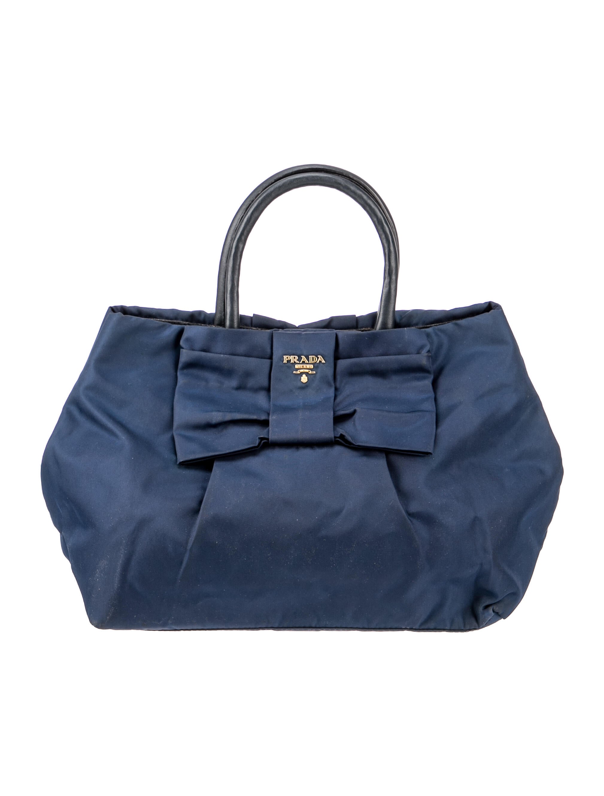 Prada Tessuto Fiocco Bow Tote - Blue Handle Bags, Handbags