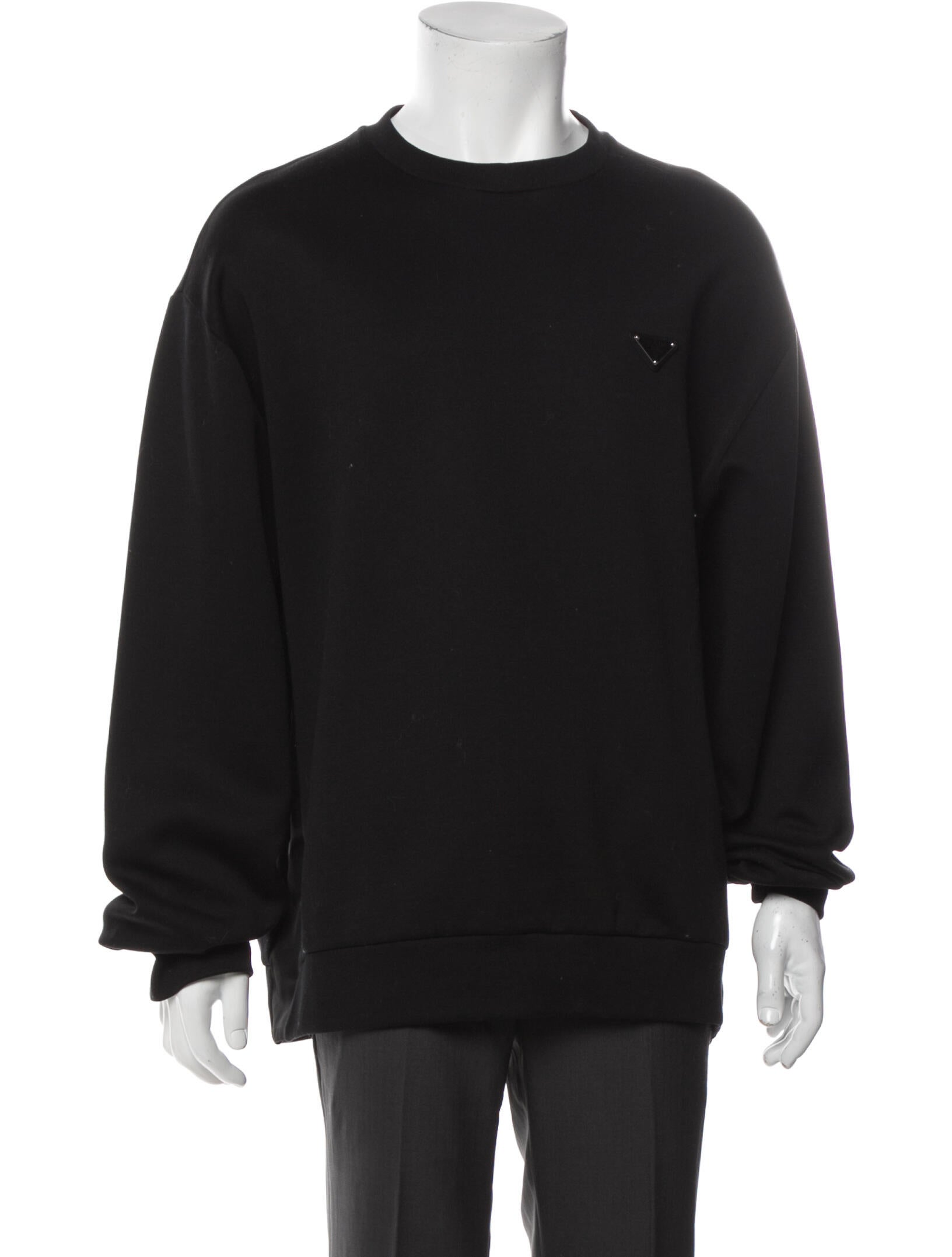 Prada 2022 Tessuto Logo Sweatshirt - Black Sweatshirts & Hoodies