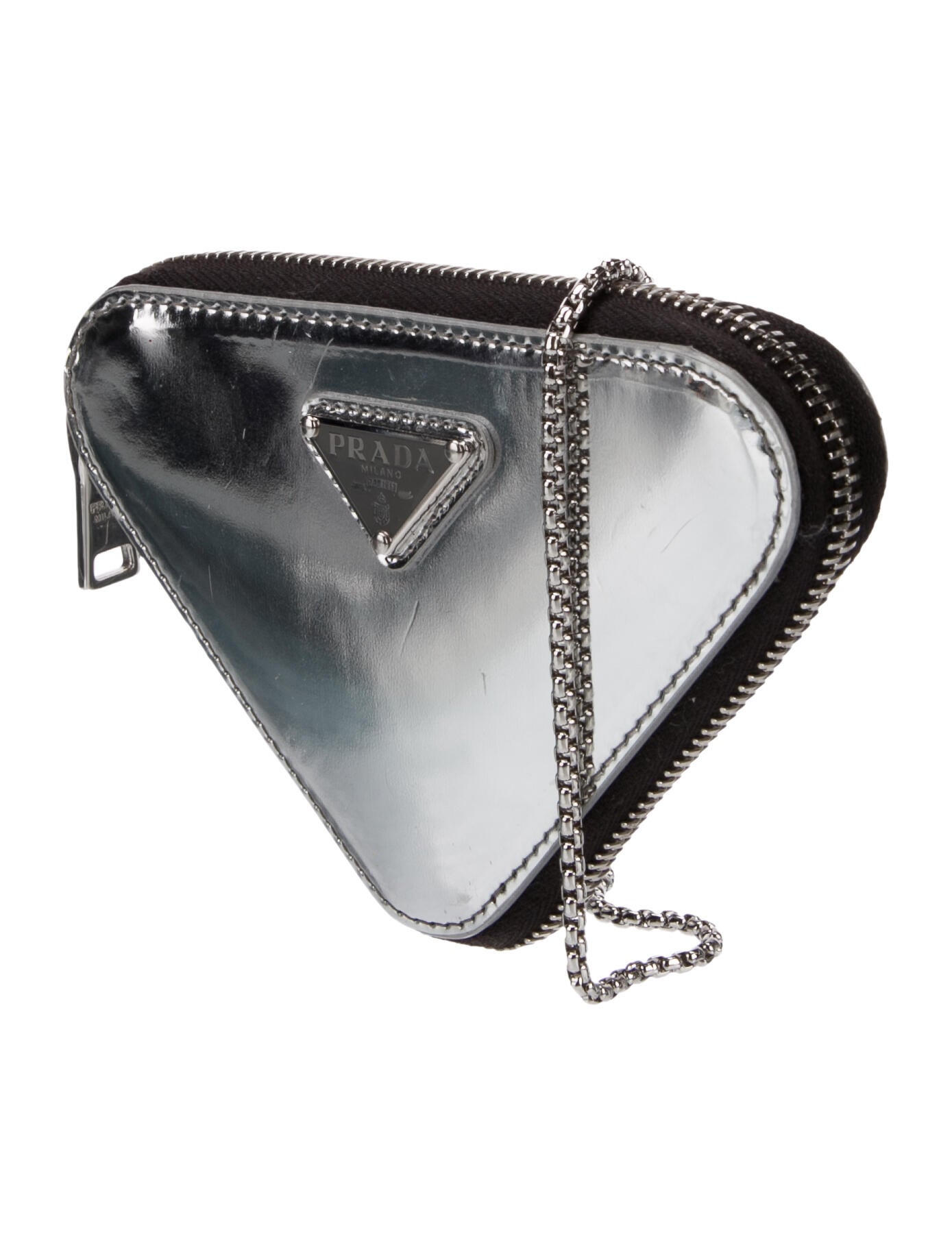 Prada Metallic Mini Pouch - Silver Mini Bags, Handbags - PRA867077