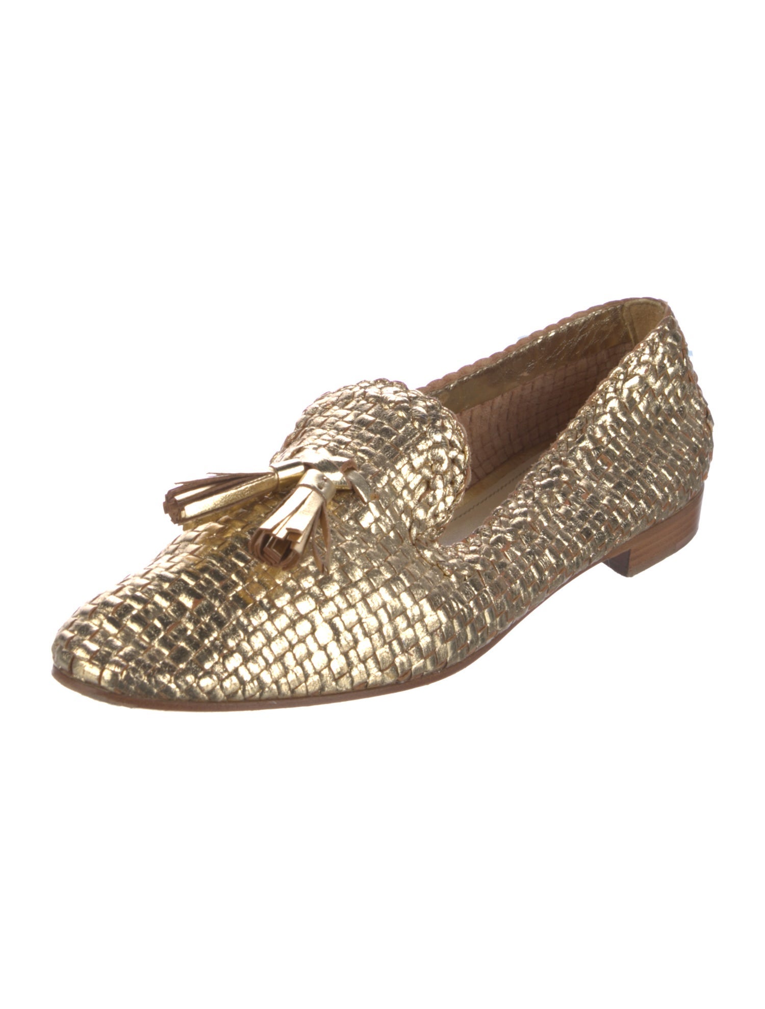 Prada Leather Tassel Accents Loafers