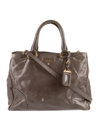 Prada Vitello Shine Zip Tote Bag