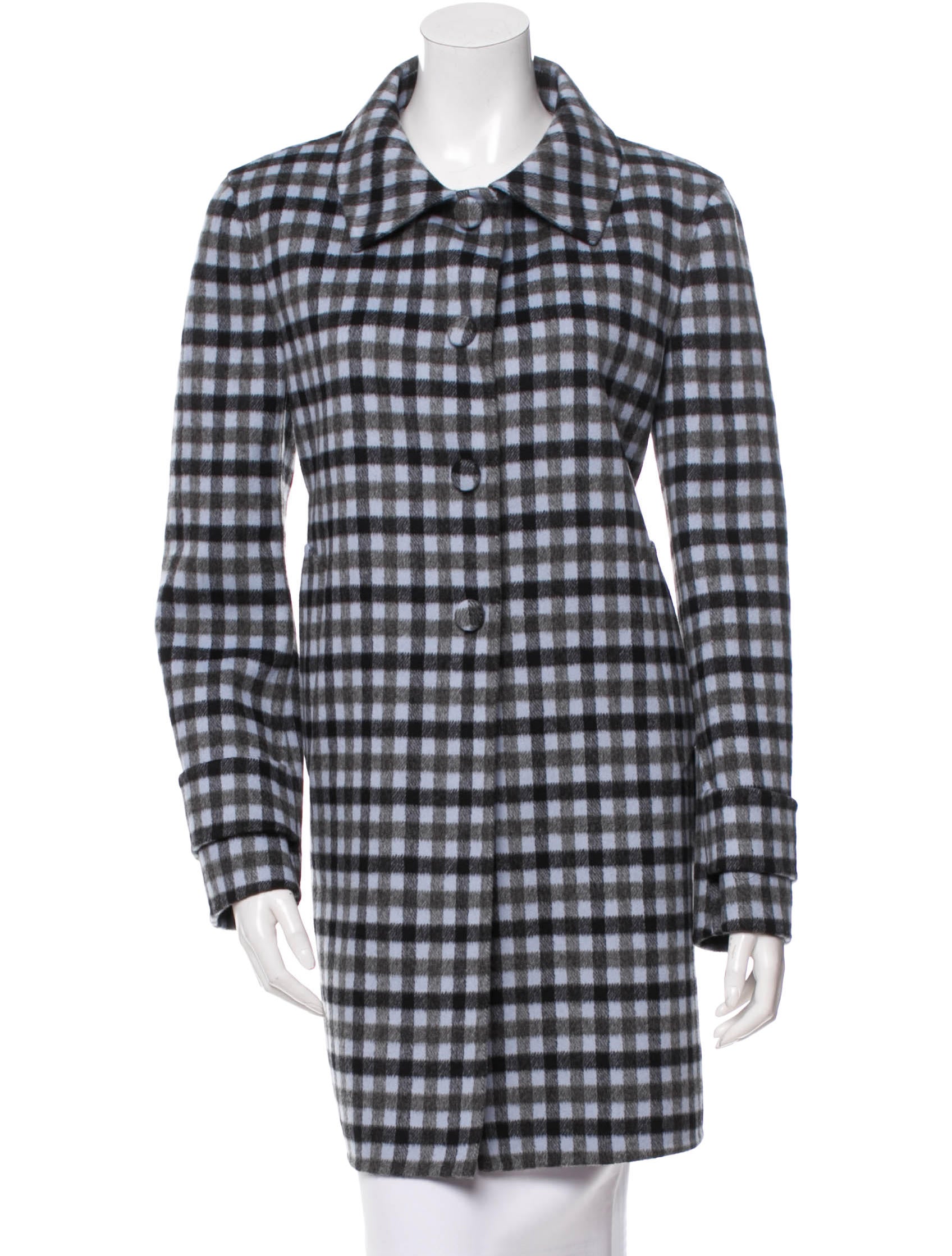 Prada Gingham Wool Coat