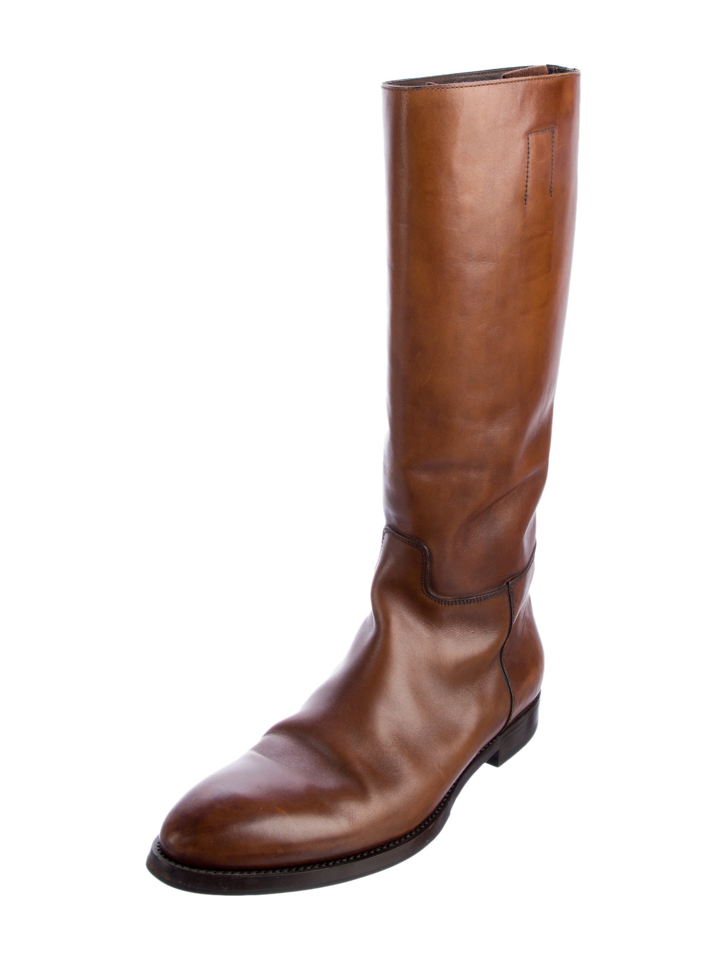 Prada Leather Riding Boots Brown Boots, Shoes PRA887109 The RealReal