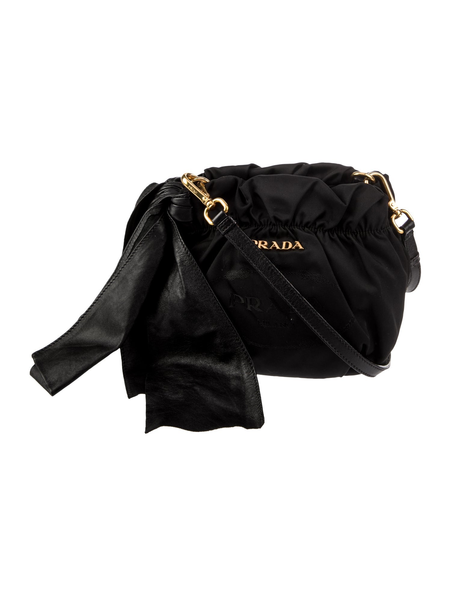 Prada Tessuto Logo Jacquard Crossbody Bag Black Crossbody Bags