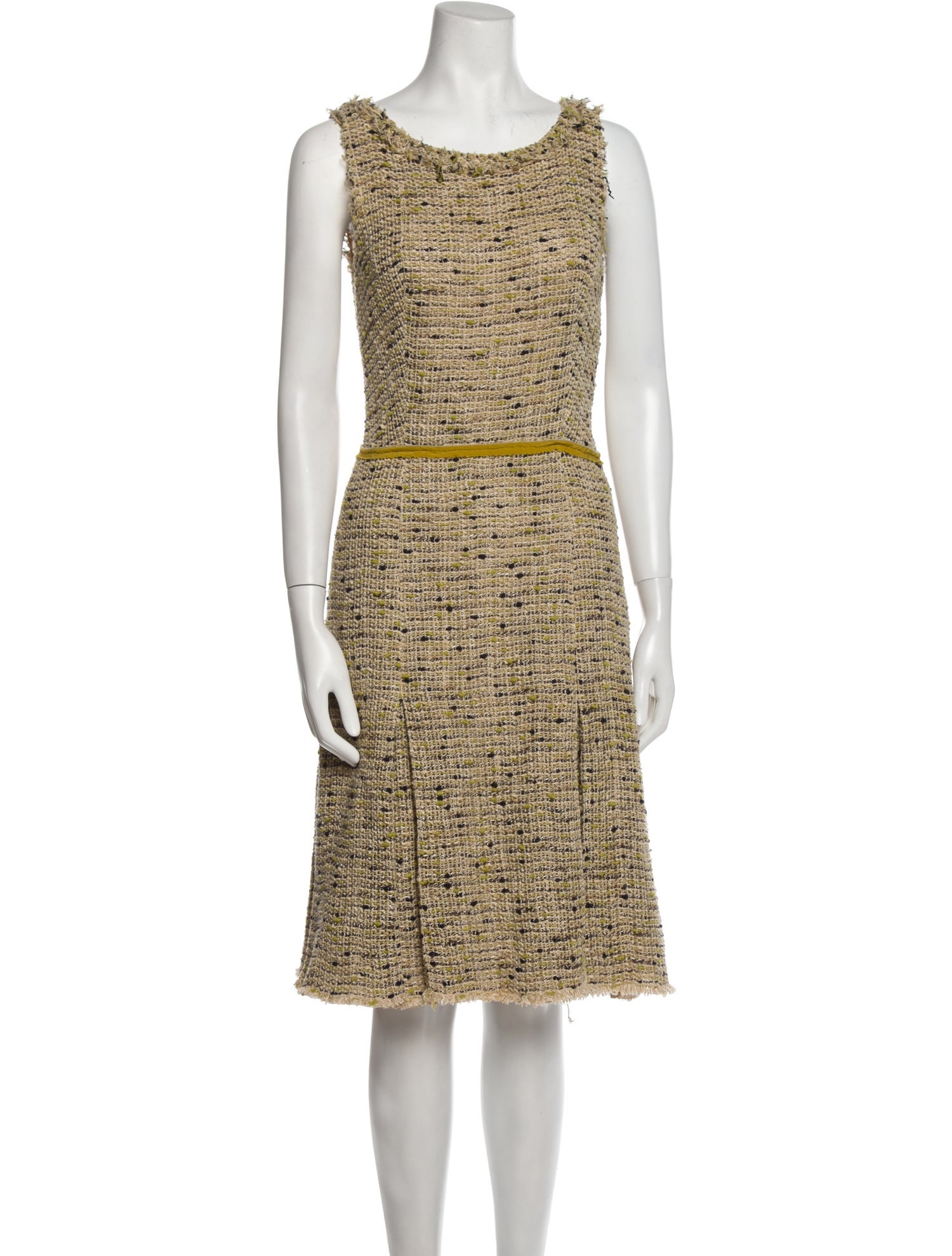 Prada Tweed Pattern Midi Length Dress