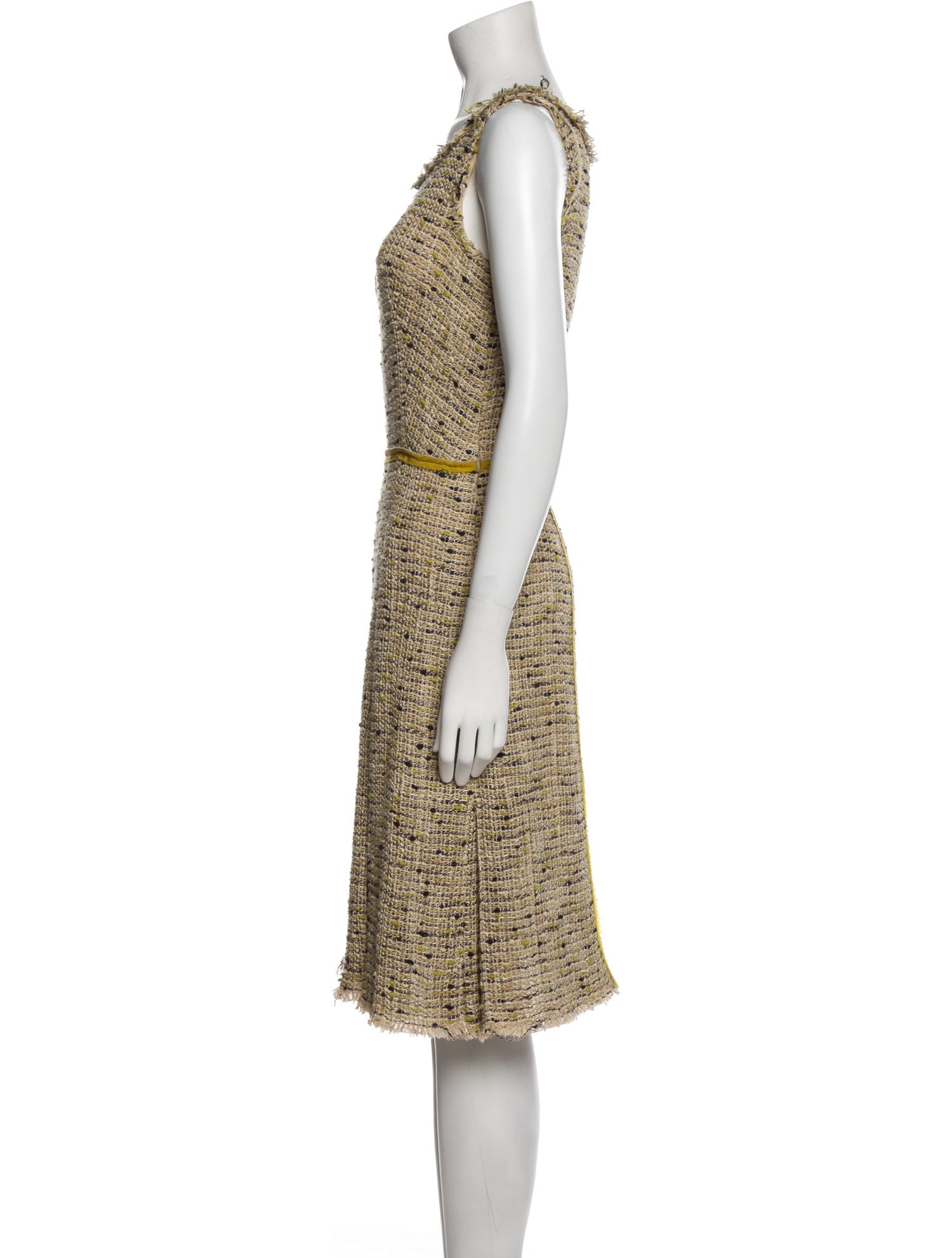 Prada Tweed Pattern Midi Length Dress