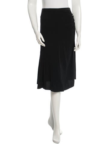 Prada Ruched-Accented Knee-Length Skirt