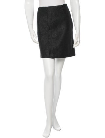Prada Metallic Wool Skirt