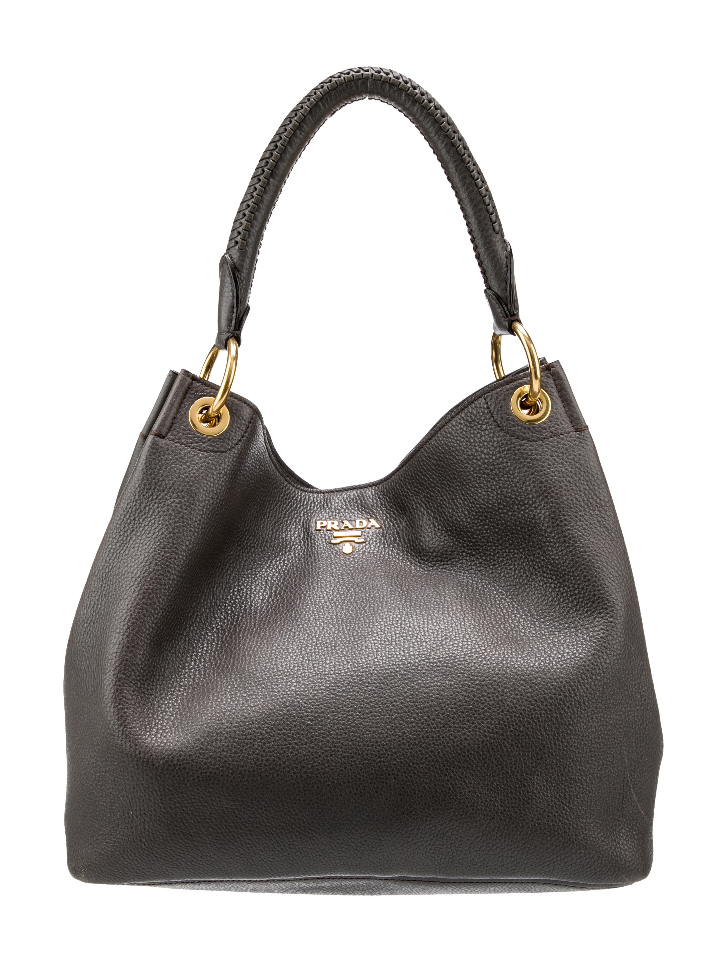 PRADA グレー ボディバッグ Granite Gray Mini leather shoulder bag | PRADA - United States