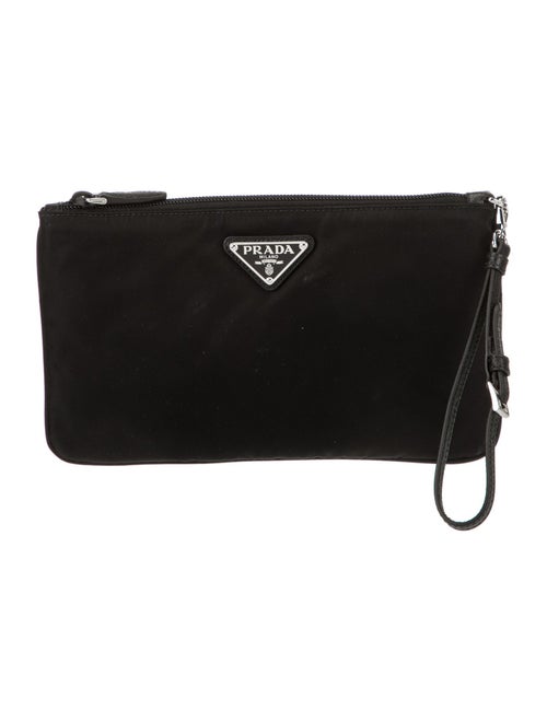 Prada Saffiano Lux-Trimmed Tessuto Wrist Pouch
