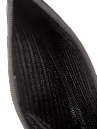 Prada Saffiano Lux-Trimmed Tessuto Wrist Pouch