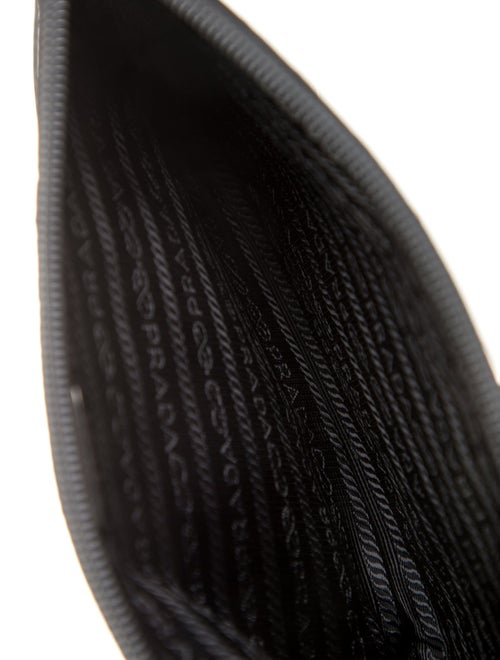 Prada Saffiano Lux-Trimmed Tessuto Wrist Pouch