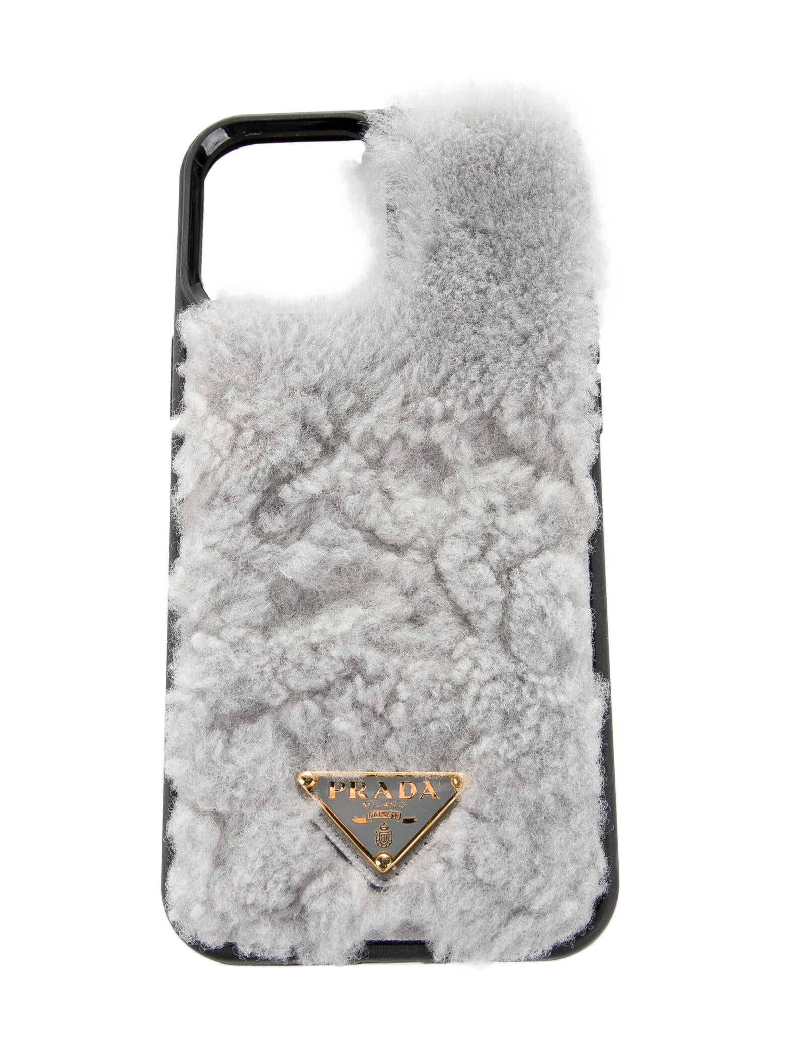 Prada Furry iPhone 13 Phone Case - Grey Technology, Accessories