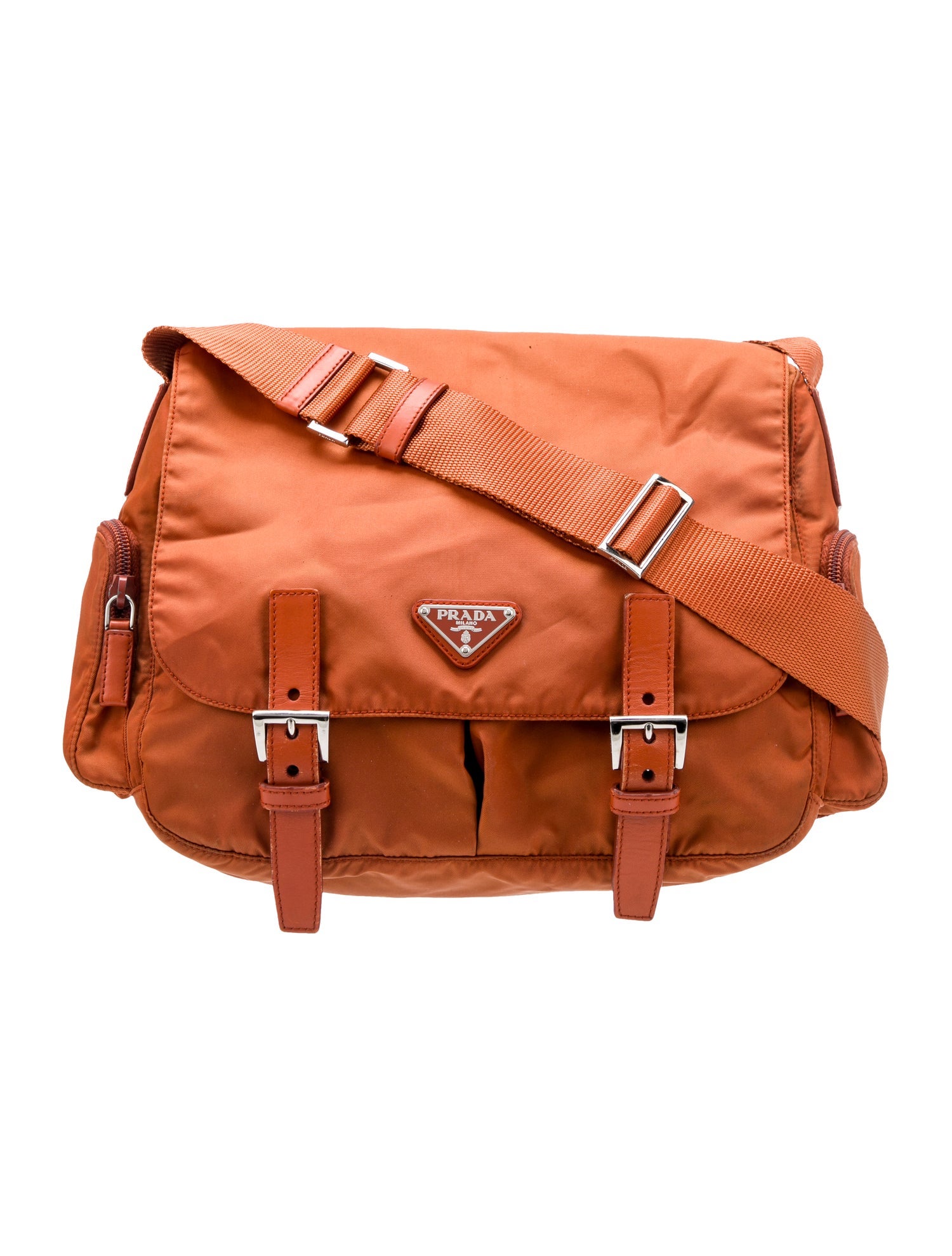 Prada Tessuto Crossbody Bag Orange Crossbody Bags, Handbags