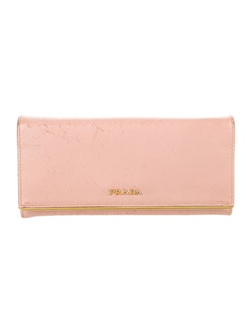 Prada Wallets Saffiano Metal Leather Continental Wallet