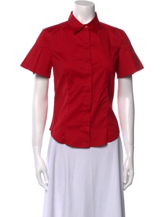 Prada Short Sleeve Button-Up Top