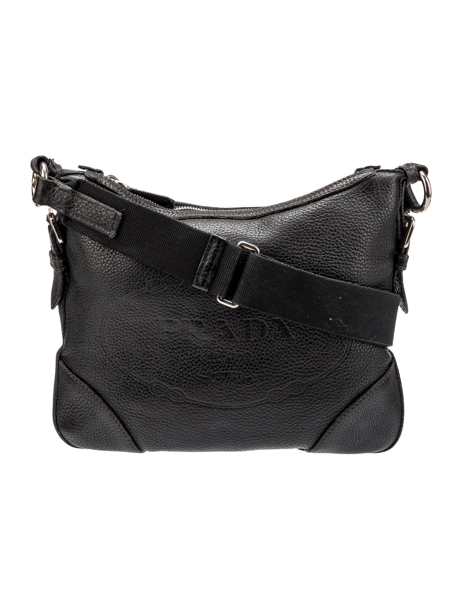 Prada Vitello Daino Messenger Bag Black Crossbody Bags, Handbags