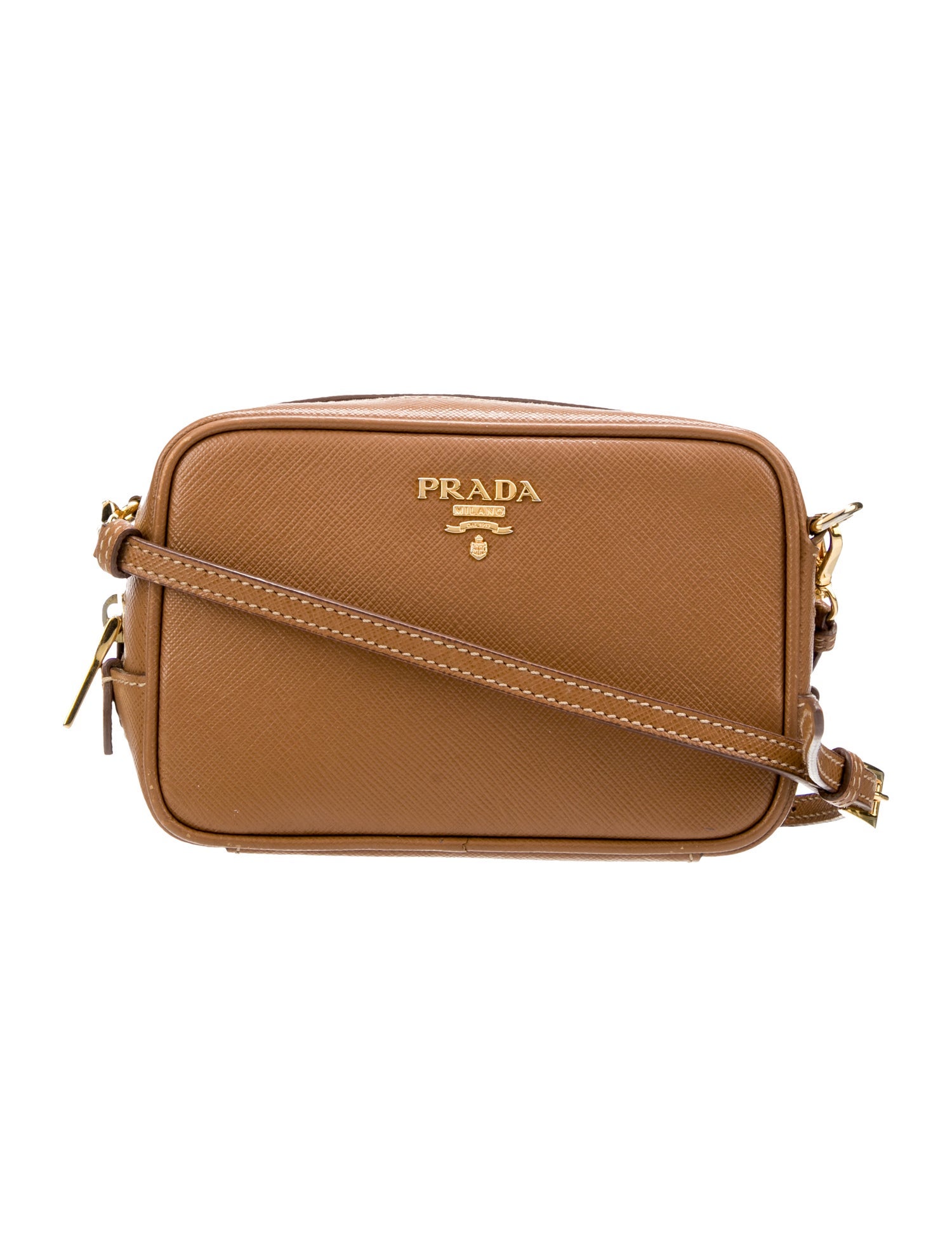 Prada Saffiano Lux Crossbody Bag Brown Crossbody Bags, Handbags