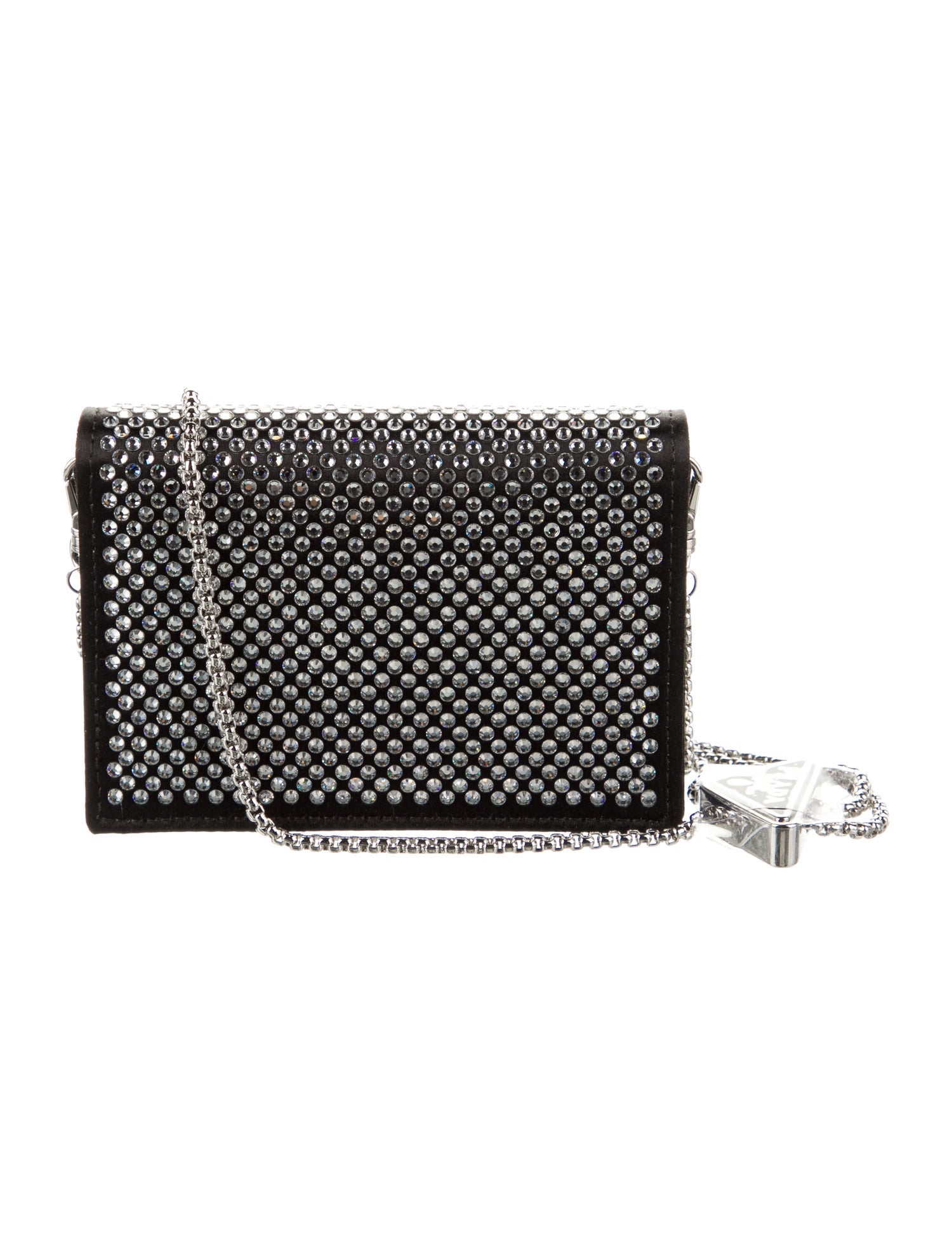 Prada Crystal Card Holder with Chain Black Crossbody Bags, Handbags PRA911308 The RealReal
